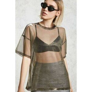 Forever 21 Gold Sparkly Tops for Women - T Shirts for Women - Womens T Shirts